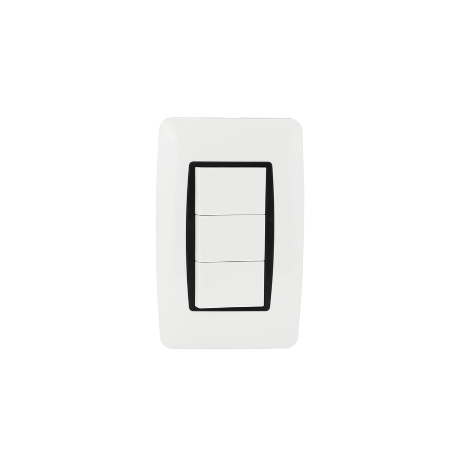 Placa Sanelec Línea Verona con Apagador Triple 127V | SE344632