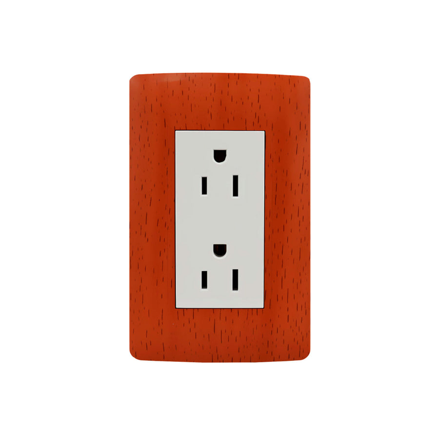 Placa Sanelec Línea Wooden con Contacto Doble Aterrizado 127V | SE345127