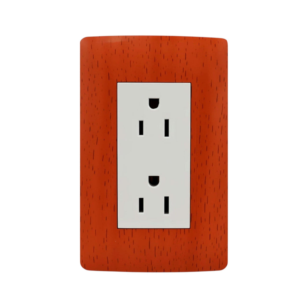 Placa Sanelec Línea Wooden con Contacto Doble Aterrizado 127V | SE345127
