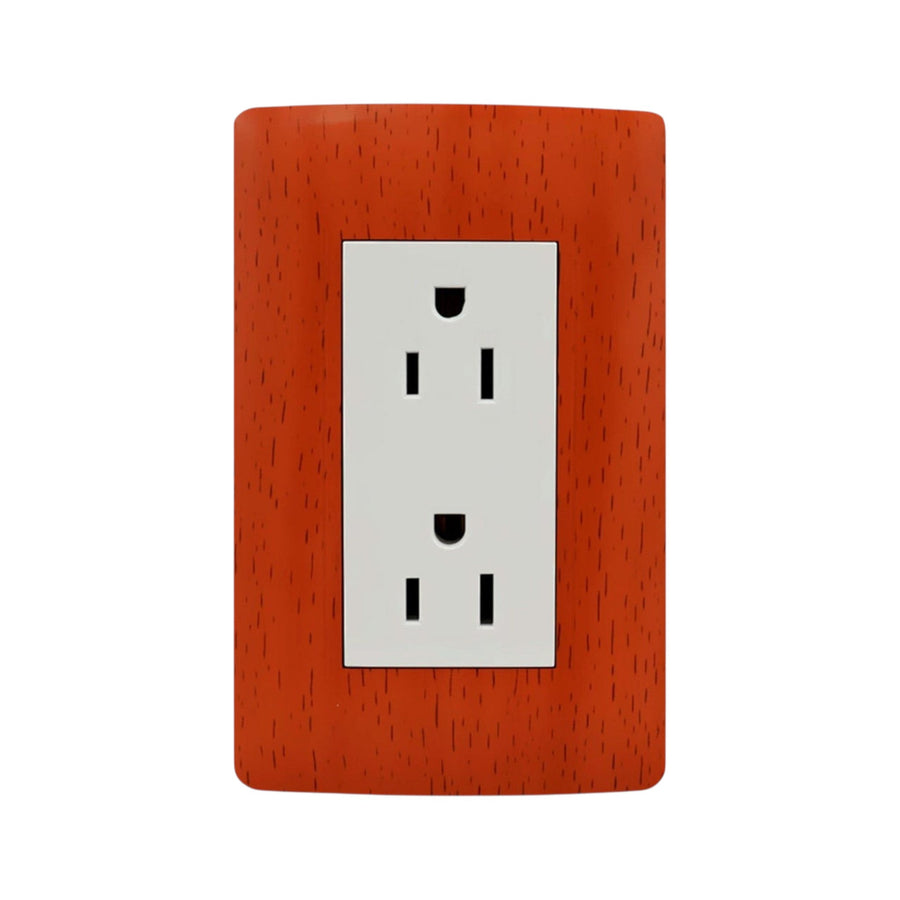 Placa Sanelec Línea Wooden con Contacto Doble Aterrizado 127V | SE345127