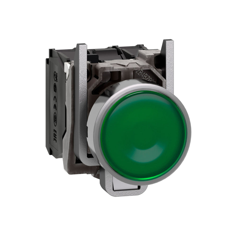 Pulsador Schneider Electric Harmony XB4 Verde Luminoso de 22 mm con Retorno por Resorte y 24 V XB4BW33B5