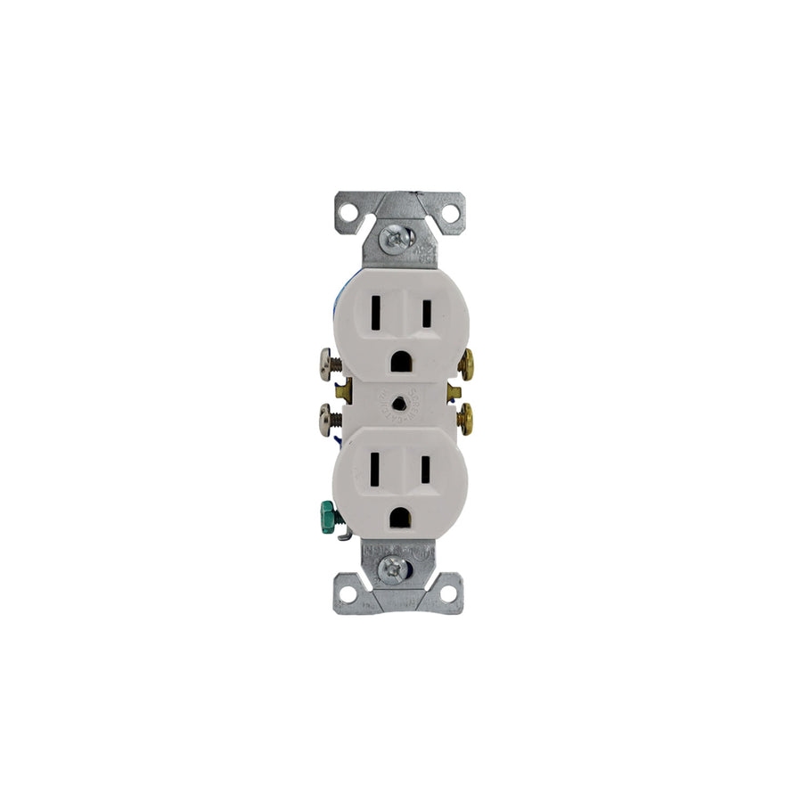 Receptáculo Dúplex Arrow Hart con Sujetador 2P 3H 15A 125V Color Blanco
