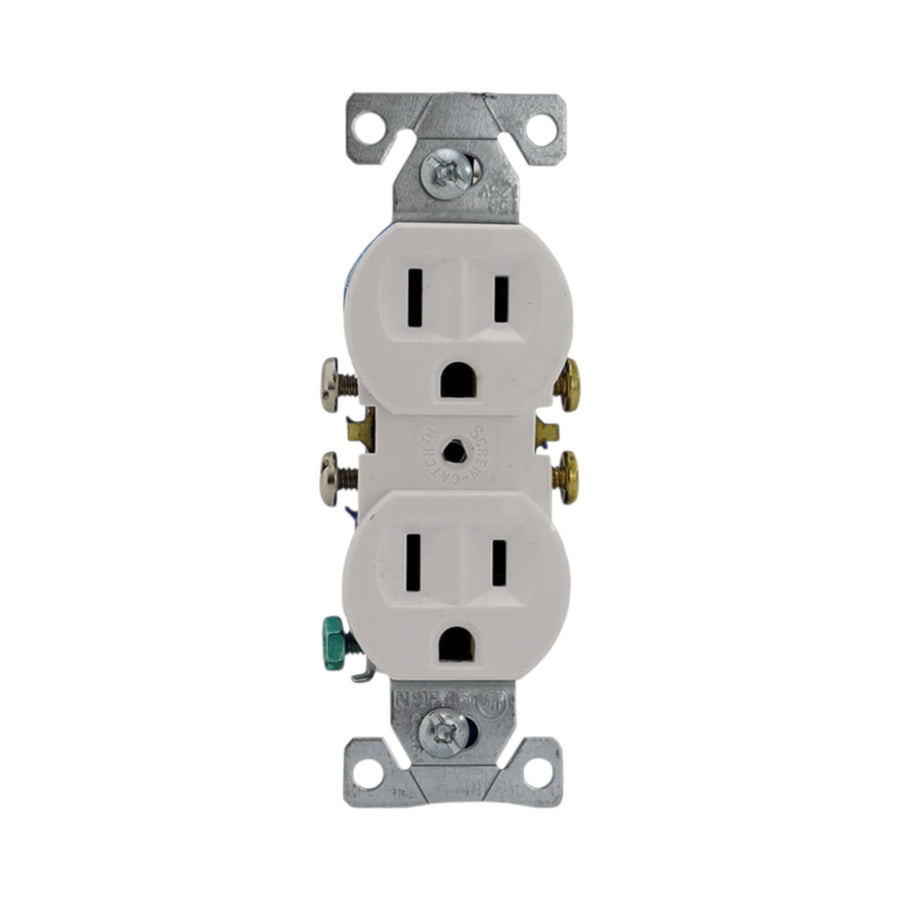 Receptáculo Dúplex Arrow Hart con Sujetador 2P 3H 15A 125V Color Blanco