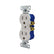 Receptáculo Dúplex Arrow Hart con Sujetador 2P 3H 15A 125V Color Blanco - imagen 2