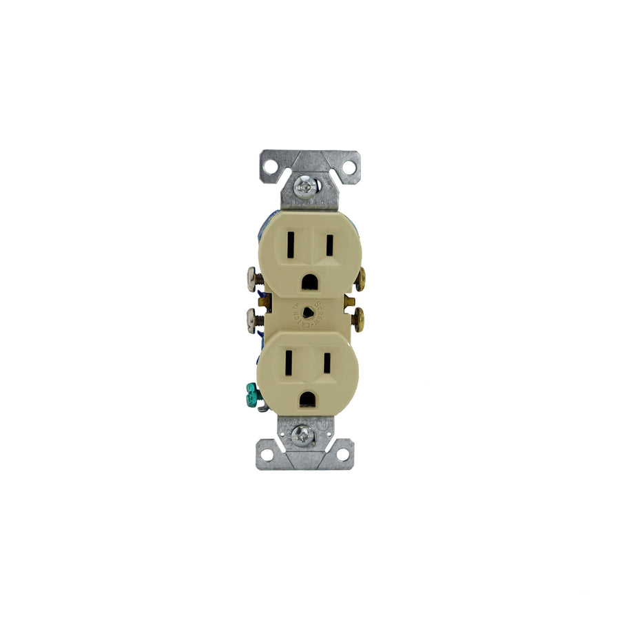 Receptáculo Dúplex Arrow Hart con Sujetador 2P 3H 15A 125V Color Marfil