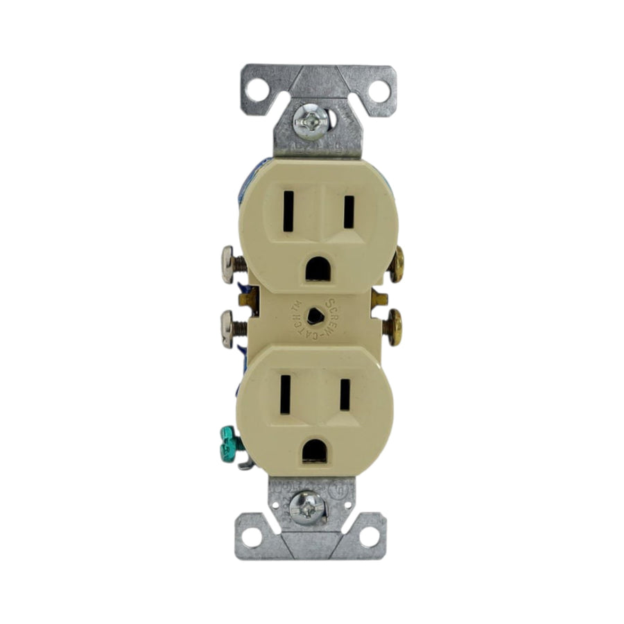 Receptáculo Dúplex Arrow Hart con Sujetador 2P 3H 15A 125V Color Marfil