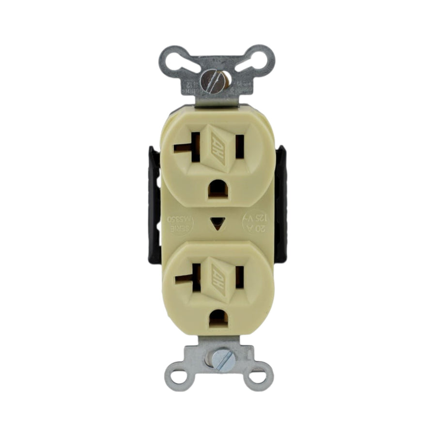 Receptáculo Dúplex Arrow Hart 2P 3H 20A 125V NEMA 5-20R Color Marfil