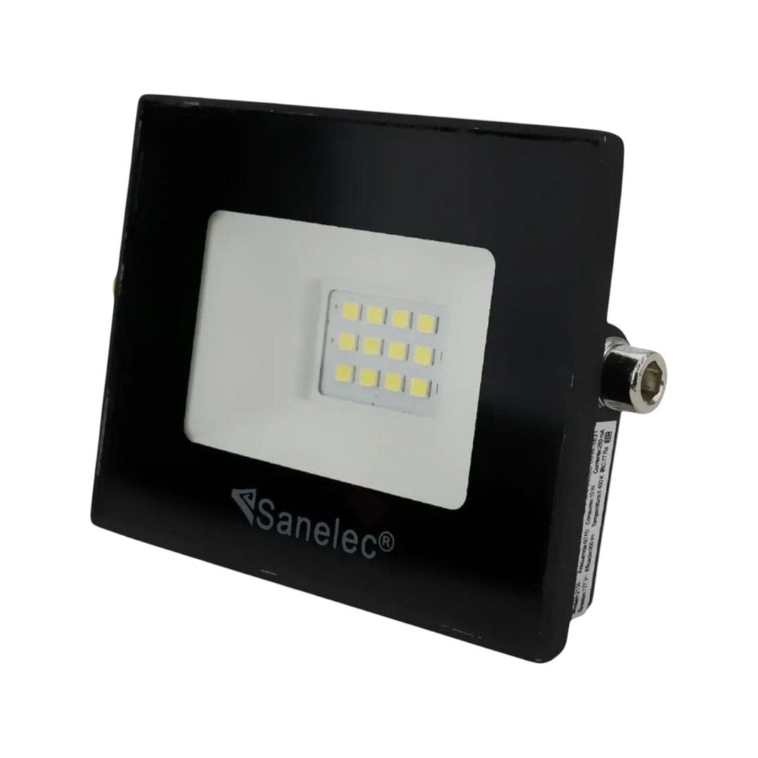 Reflector LED Sanelec Super Slim 10W, 900 Lm, 6500K Luz de Día, IP65 para Exterior