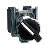 Selector Metálico Schneider Electric Harmony XB4, 2 Posiciones Fijas, 22mm, 1NA + 1NC