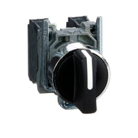 Selector Schneider Electric Harmony XB4BD33, 3 Posiciones, Negro, 22 mm, 2 NA