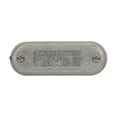 Tapa ciega metálica Crouse Hinds para Condulet Serie 7 de 4 pulgadas, fabricada en hierro Feraloy resistente.