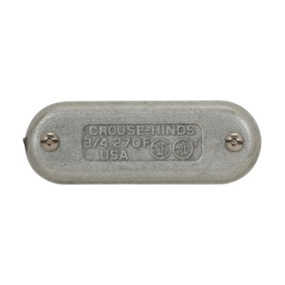 Tapa ciega metálica Crouse Hinds para Condulet Serie 7 de 4 pulgadas, fabricada en hierro Feraloy resistente.