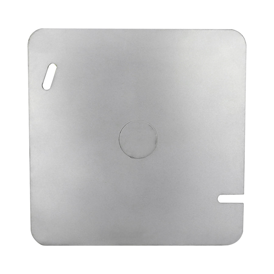 Tapa Plana Maquilados Rojas de Acero Galvanizado para Caja Cuadrada de 1 1/4 Pulgadas