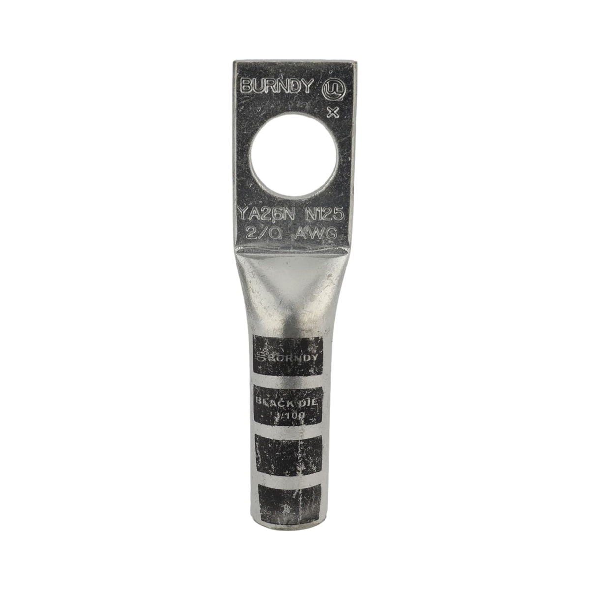 Zapata Ponchable Burndy HYLUG™ Cañón Largo 2/0 AWG, Barreno 1/2 Pulgada