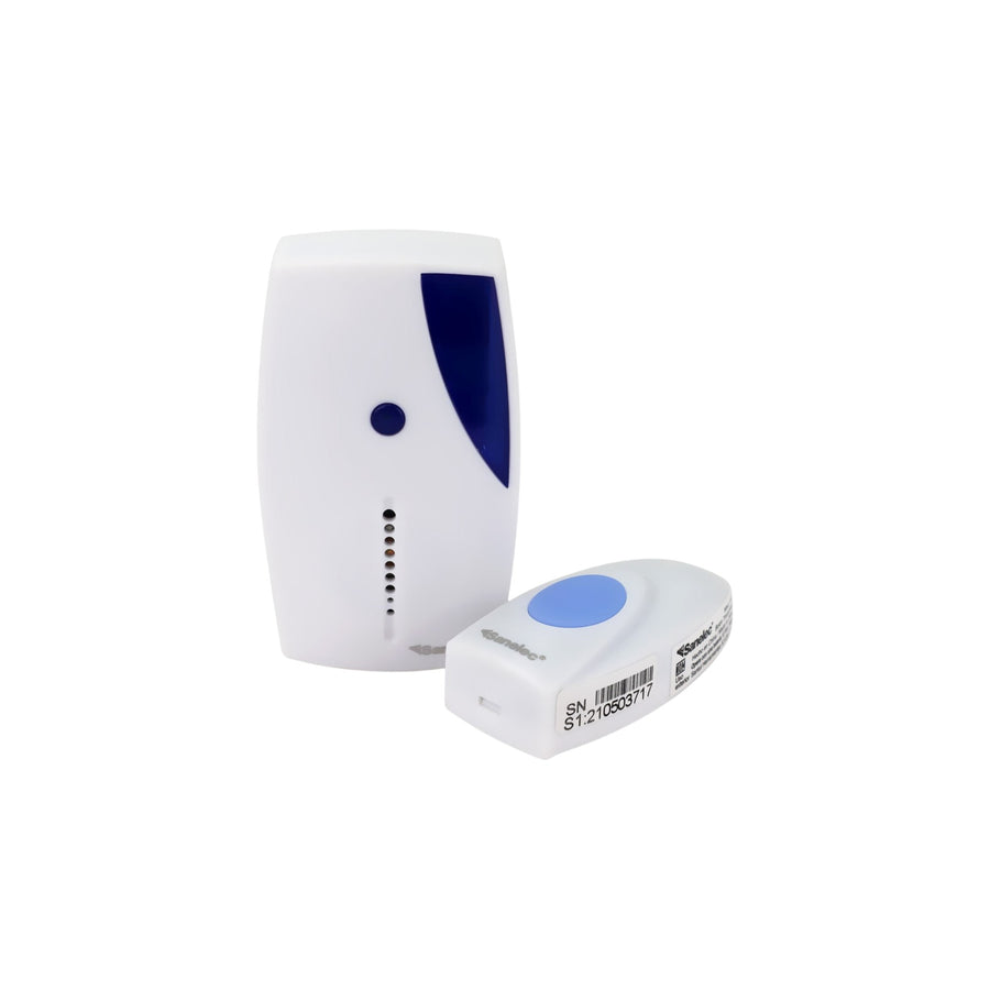 Timbre Inalámbrico Sanelec con Clavija, 32 Melodías, Blanco