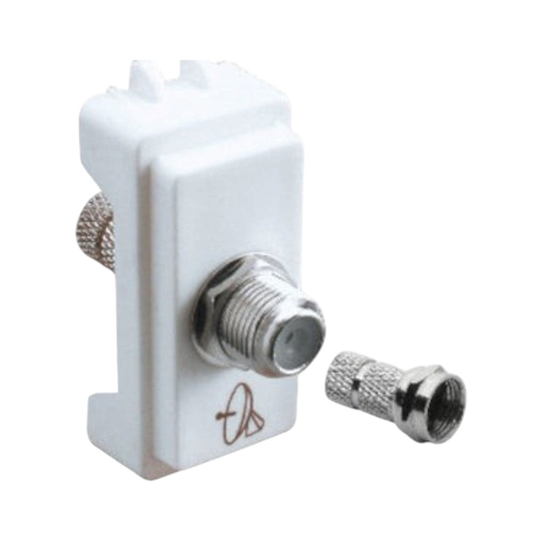Toma Coaxial para TV Schneider Electric Duna, 75 Ohms, 1 Módulo, Blanco