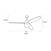Ventilador de Techo Smart con Luz LED de 52 Pulgadas Acabado Peltre Coolfan - imagen 4