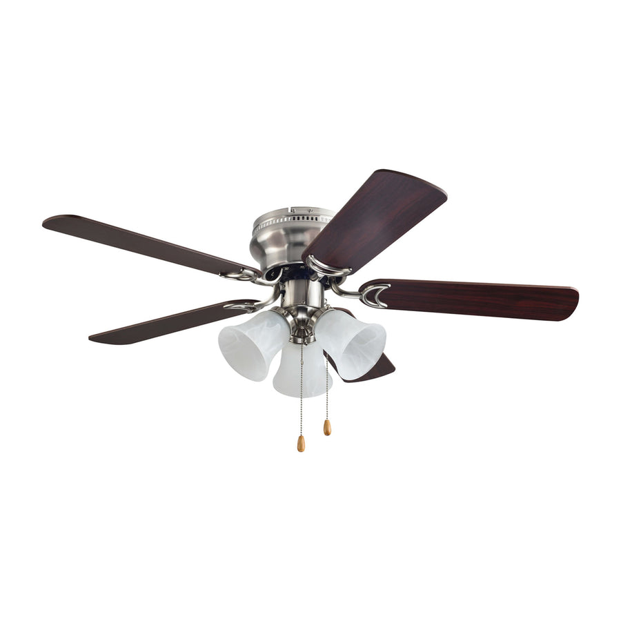 Ventilador de Techo Westinghouse Salem, 42 Pulgadas, con 3 Luces, 5 Aspas Reversibles, Níquel Satinado