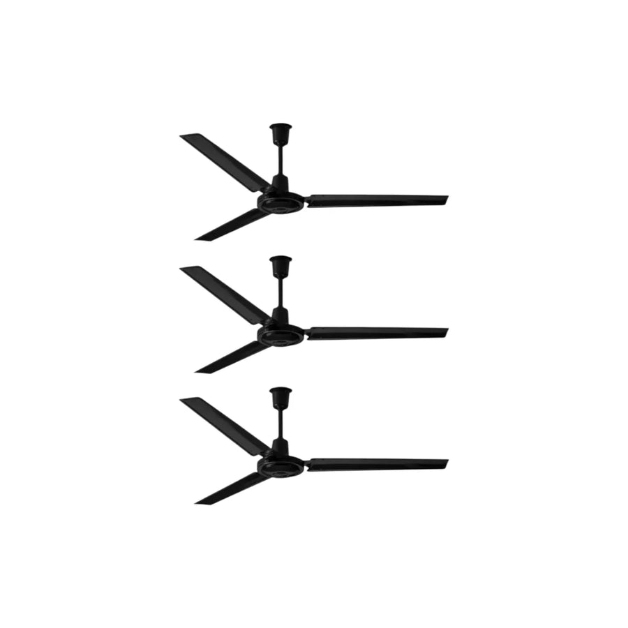 Ventilador de Techo Industrial Estevez Greco 56 Pulgadas 75W 3 Aspas Negro Mate (3 Pack)