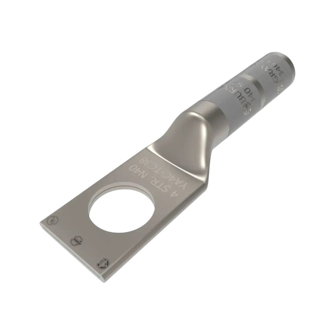 Zapata Terminal de Compresión 4 AWG con Barreno de 1/4 Pulgada Burndy