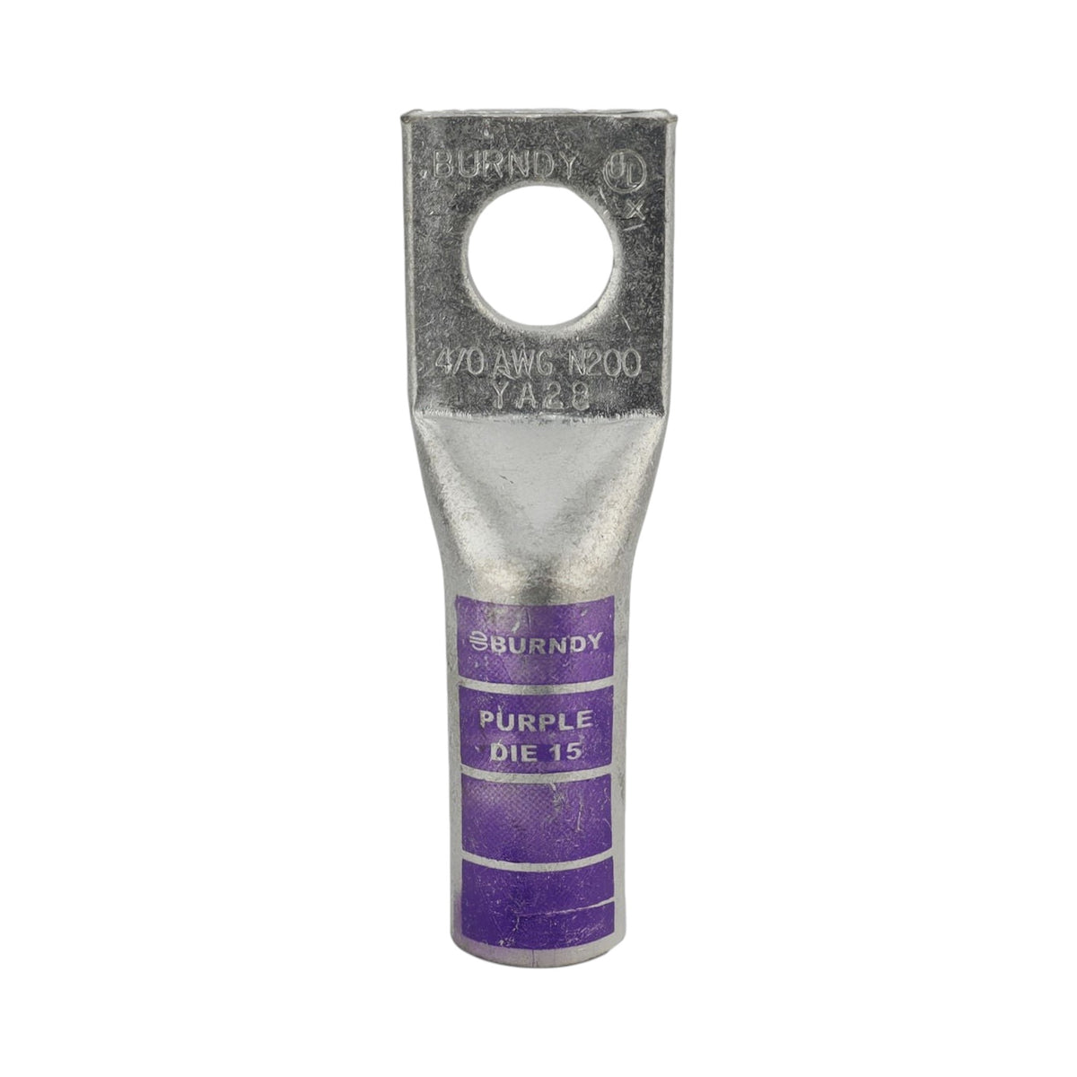 Zapata Ponchable Burndy HYLUG™ Cañón Largo 4/0 AWG, Barreno 1/2 Pulgada