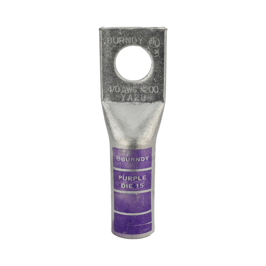 Zapata Ponchable Burndy HYLUG™ Cañón Largo 4/0 AWG, Barreno 1/2 Pulgada